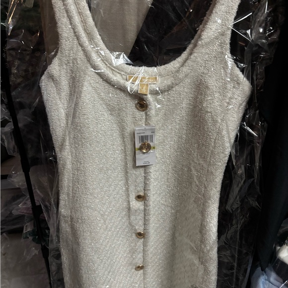 Michael Kors Metallic Tweed Mini Dress In Bone, Size 4, NWT - Picture 5 of 6